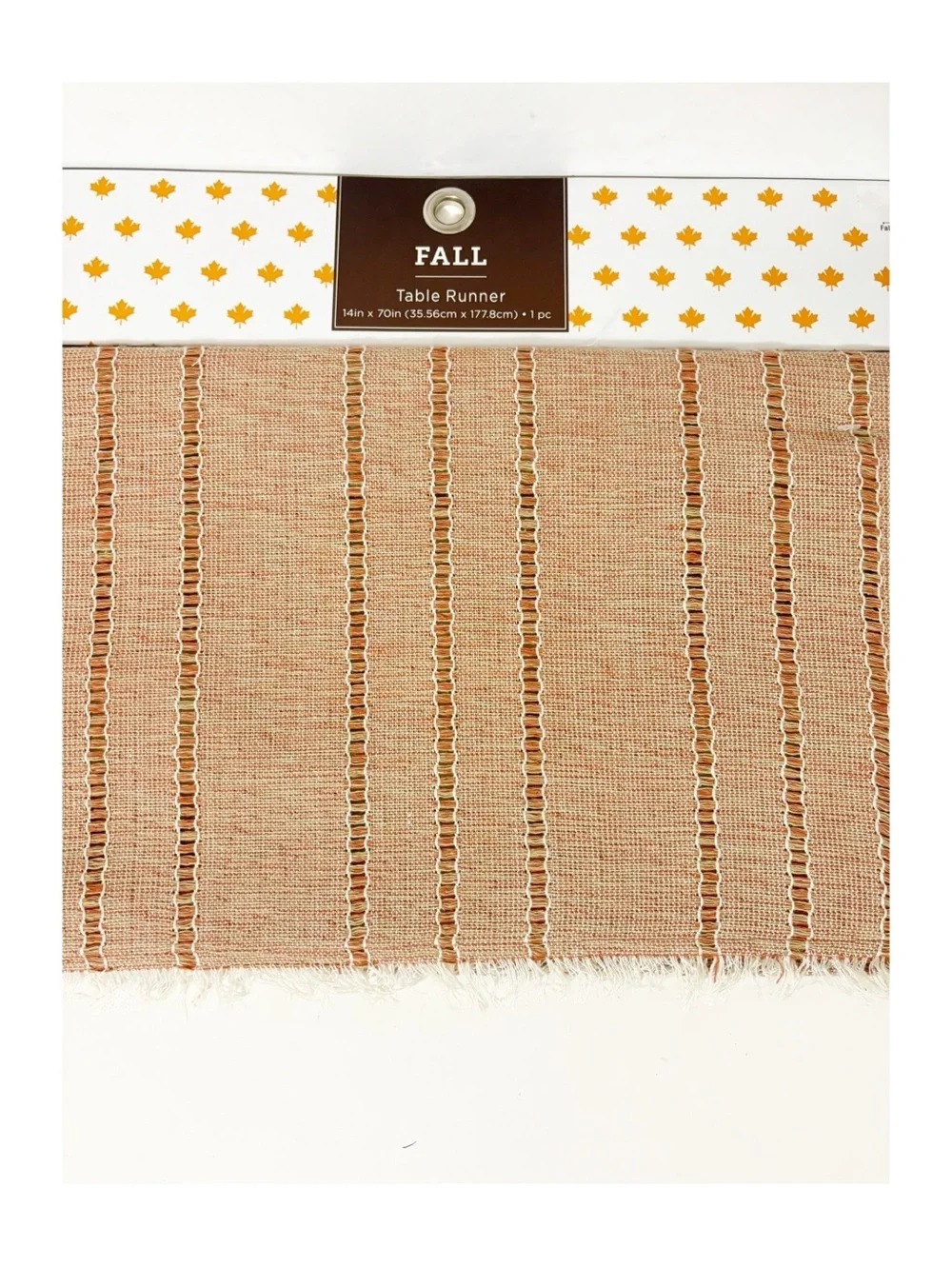 FALL Table Runner, Burnt Orange & White, New, 14